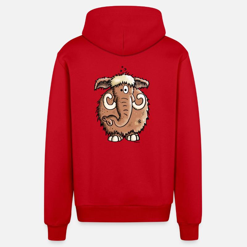 Géant Mammoth - Eléphant - Veste à capuche bio décontractée fabriquée en UE - rouge