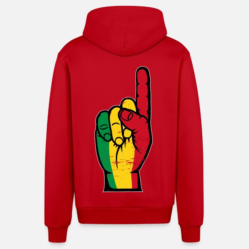 Drapeau du Mali numéro 1 utilisé - Veste à capuche bio décontractée fabriquée en UE - rouge