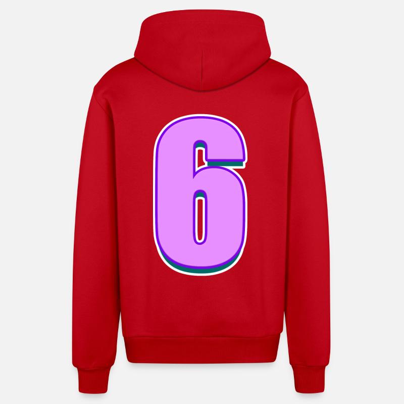 6 - Organic Relaxed Kapuzenjacke Made in EU - Rot
