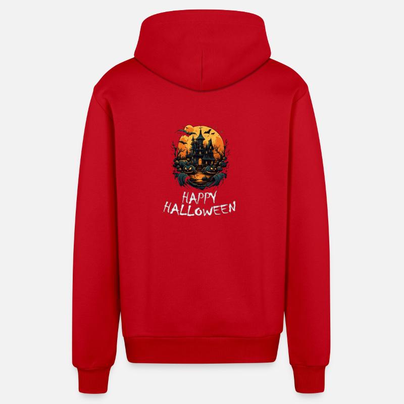 Halloween - Joyeux Halloween - Veste à capuche bio décontractée fabriquée en UE - rouge