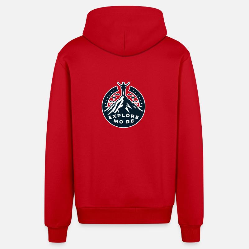Explore more - Wanderer - Organic Relaxed Kapuzenjacke Made in EU - Rot