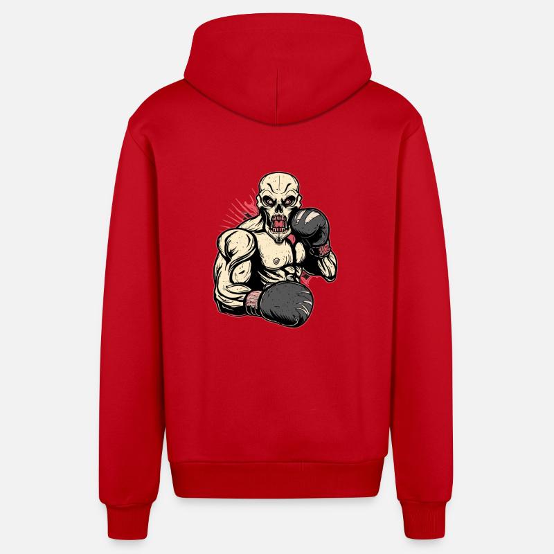 Boxer skull MMA Fighter UFC - Veste à capuche bio décontractée fabriquée en UE - rouge