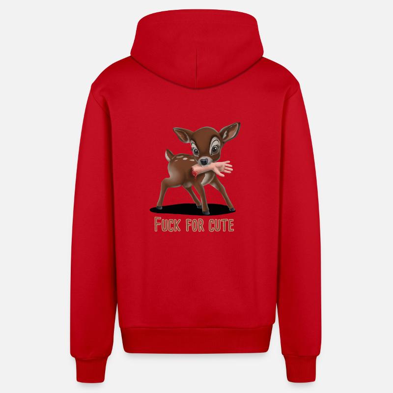 Tueur Faon 06 2024 03 - Veste à capuche bio décontractée fabriquée en UE - rouge