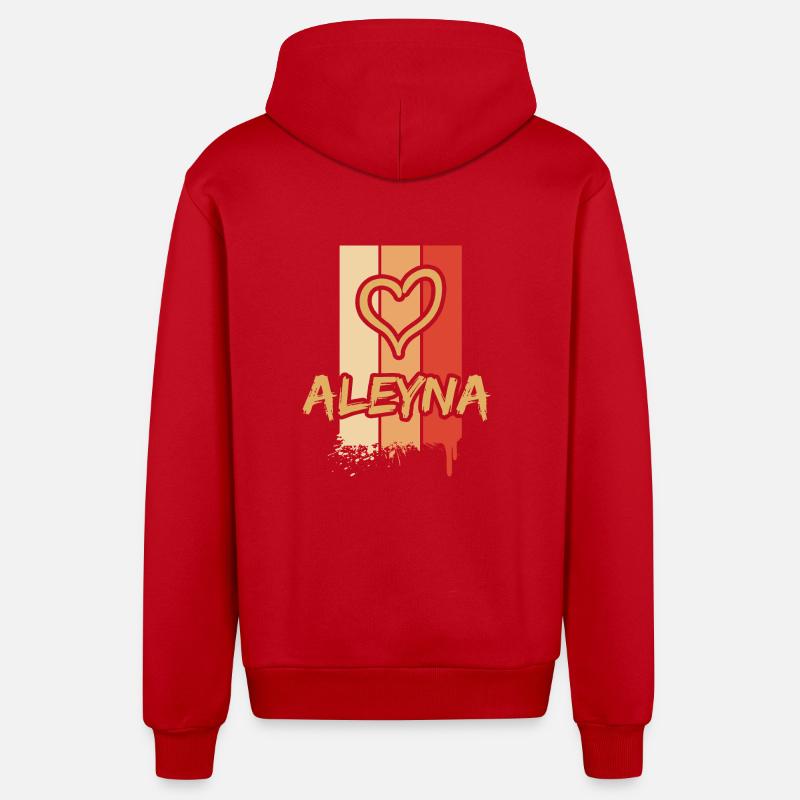 Aleyna - Veste à capuche bio décontractée fabriquée en UE - rouge