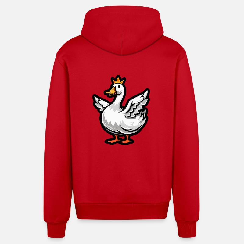 Goose Comic Crown - Organic Relaxed Hooded Jacket Made in EU - red