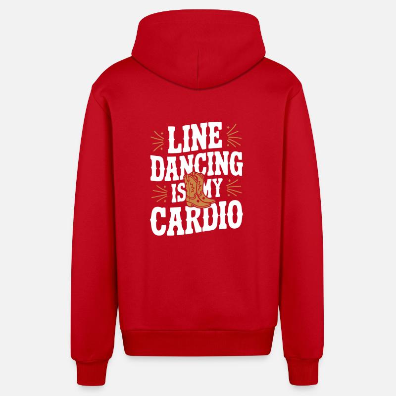 Danse en ligne Danseurs - Veste à capuche bio décontractée fabriquée en UE - rouge