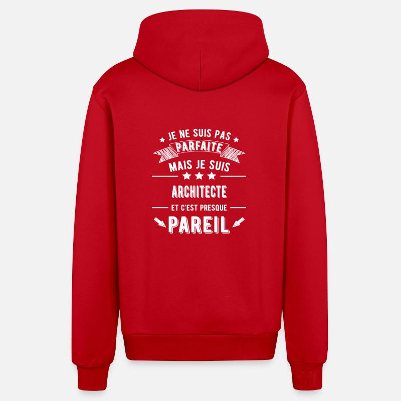 architecte - Veste à capuche bio décontractée fabriquée en UE - rouge