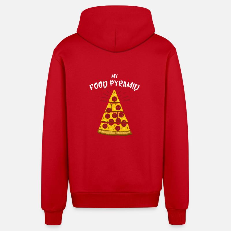 Pyramide alimentaire Pizza cadeau - Veste à capuche bio décontractée fabriquée en UE - rouge