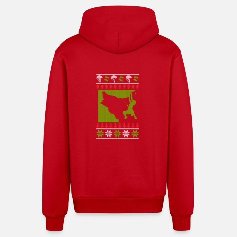 Escalade Bouldering laid de Noël - Veste à capuche bio décontractée fabriquée en UE - rouge