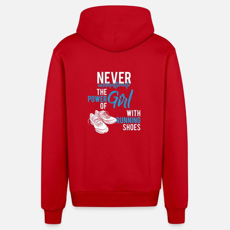 Courir - Course - Courir - Cadeau - Veste à capuche bio décontractée fabriquée en UE - rouge