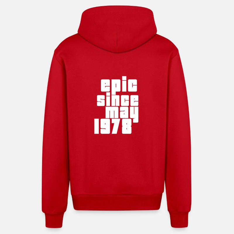 epic since may 1978 - Veste à capuche bio décontractée fabriquée en UE - rouge