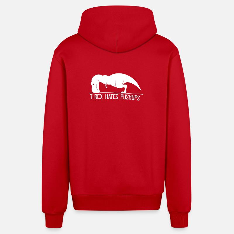 T-Rex n'aime pas tractions - Veste à capuche bio décontractée fabriquée en UE - rouge