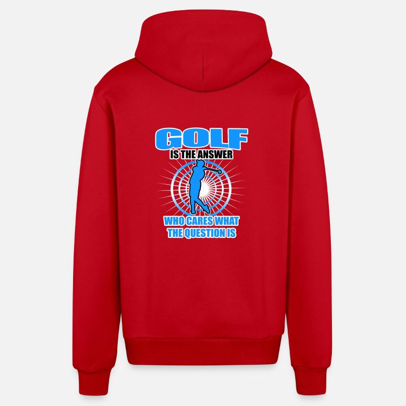 Golf Geschenk - Organic Relaxed Kapuzenjacke Made in EU - Rot