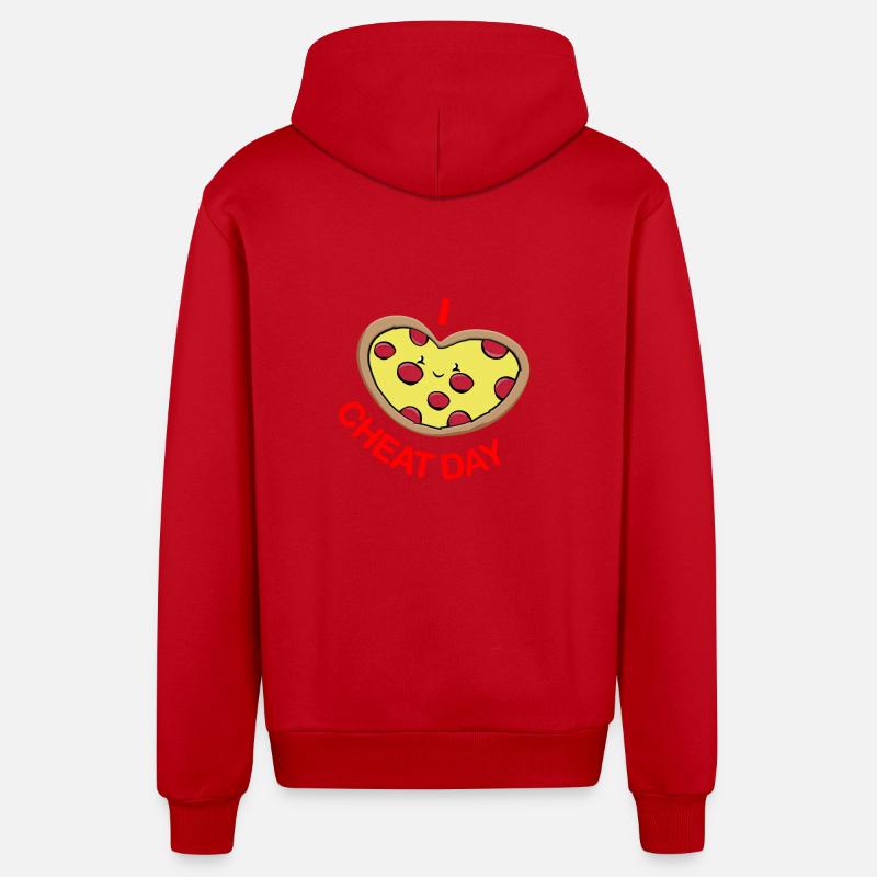 Cheat day pizza - Veste à capuche bio décontractée fabriquée en UE - rouge