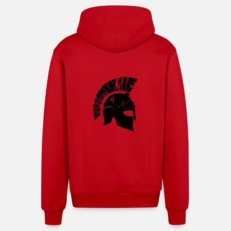 Icône du casque Spartan - Veste à capuche bio décontractée fabriquée en UE - rouge