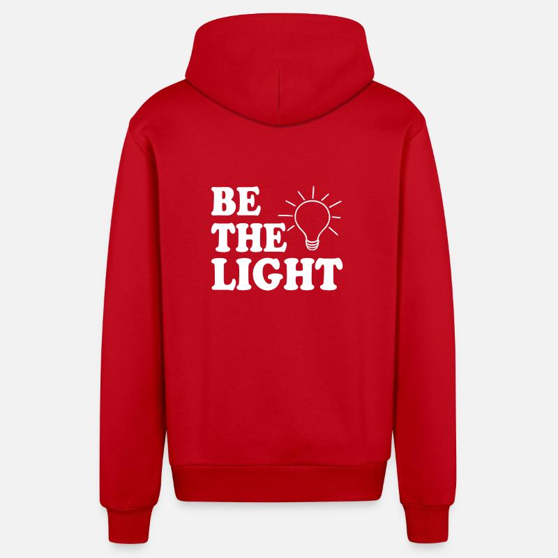 Be the light - Veste à capuche bio décontractée fabriquée en UE - rouge