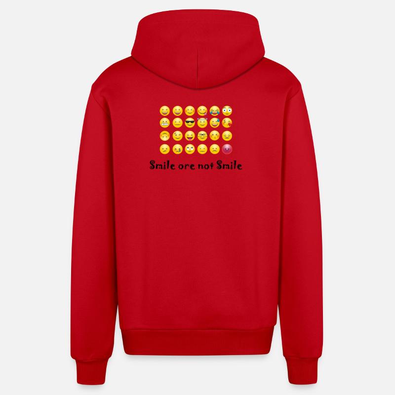 Smiley - Veste à capuche bio décontractée fabriquée en UE - rouge