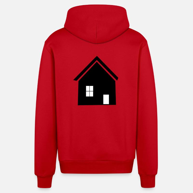 Constructeurs Architecte Maison Maisons Immobilier - Veste à capuche bio décontractée fabriquée en UE - rouge