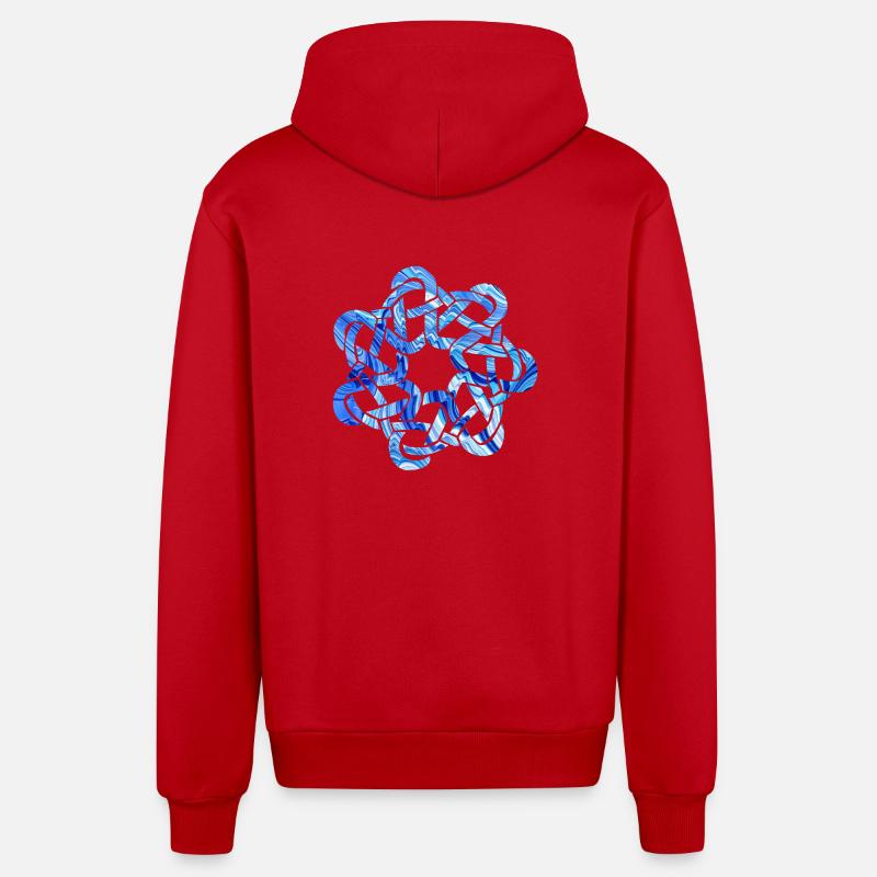 noeud celtique 9 e 80 - Veste à capuche bio décontractée fabriquée en UE - rouge