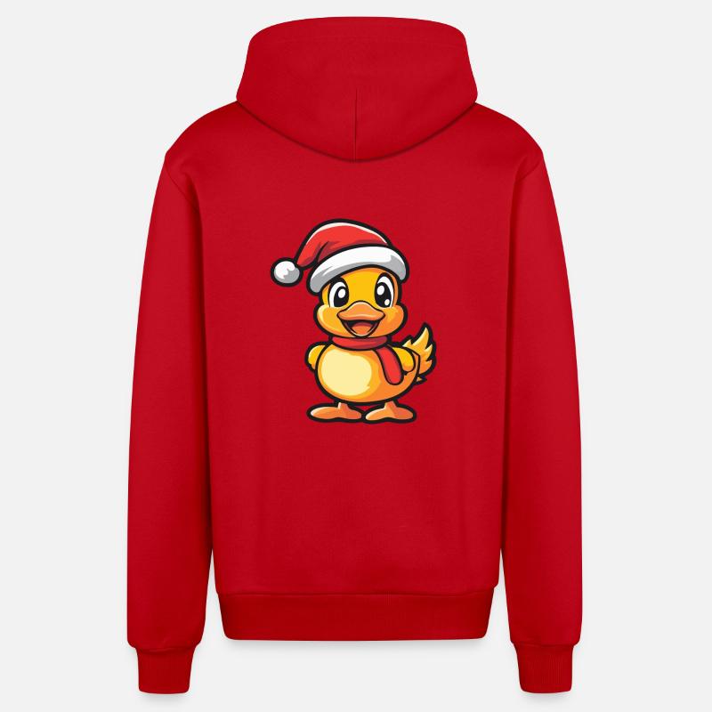 Canard Noël Noël - Veste à capuche bio décontractée fabriquée en UE - rouge