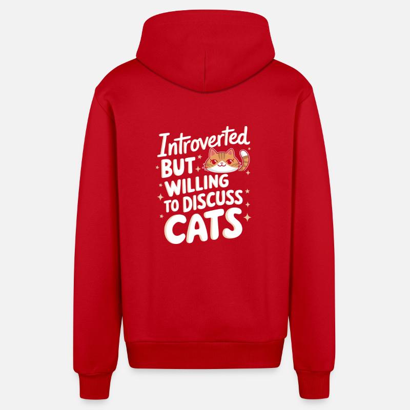 Introverti, antisocial, introverti - Veste à capuche bio décontractée fabriquée en UE - rouge