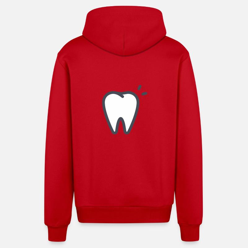 Dent tooth - Veste à capuche bio décontractée fabriquée en UE - rouge