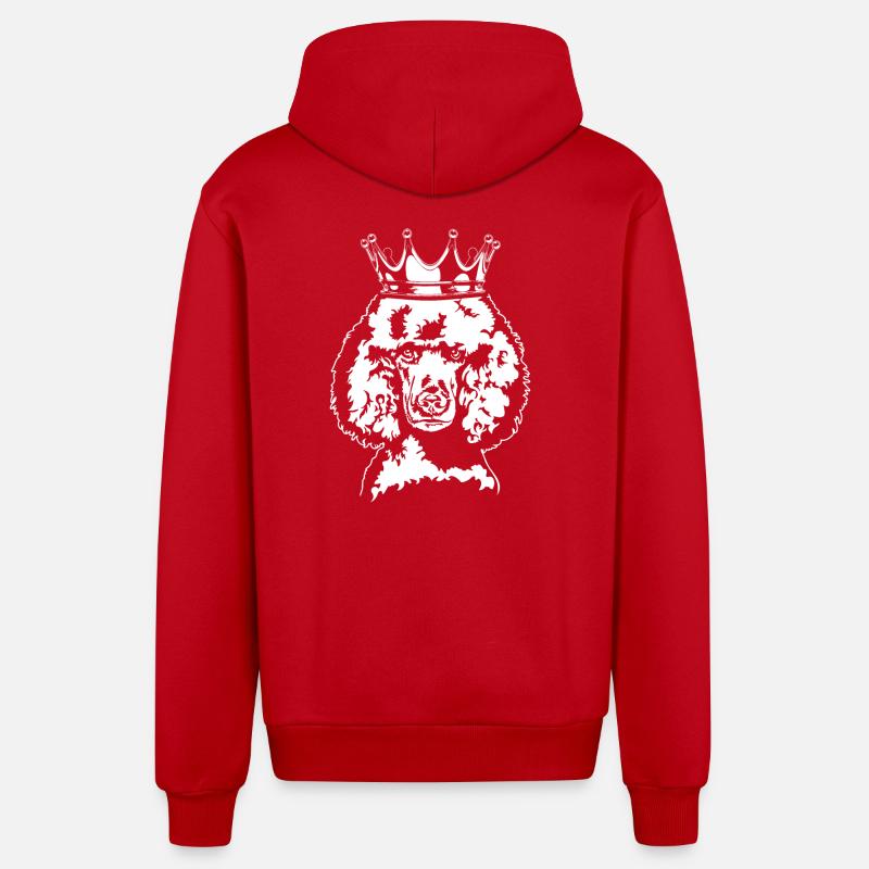 Caniche Crown Chiens Chien Wilsigns - Veste à capuche bio décontractée fabriquée en UE - rouge