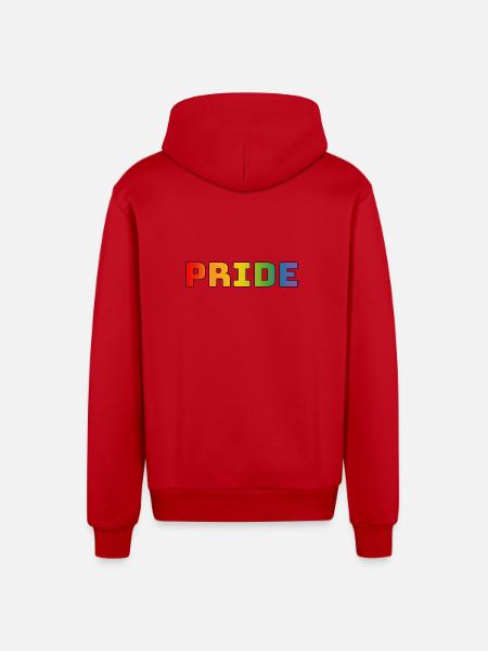 rainbow pride LGBT lgbtqi queer - Organic Relaxed Hooded Jacket Made in EU - red
