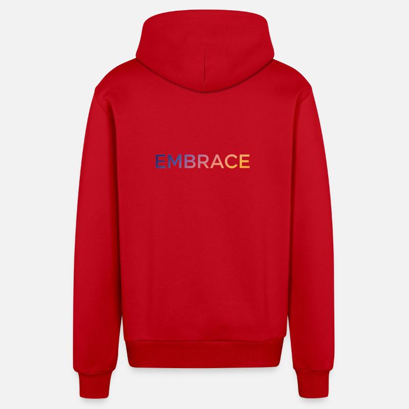 Embrasser - Veste à capuche bio décontractée fabriquée en UE - rouge