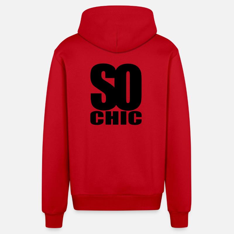 so chic - Veste à capuche bio décontractée fabriquée en UE - rouge