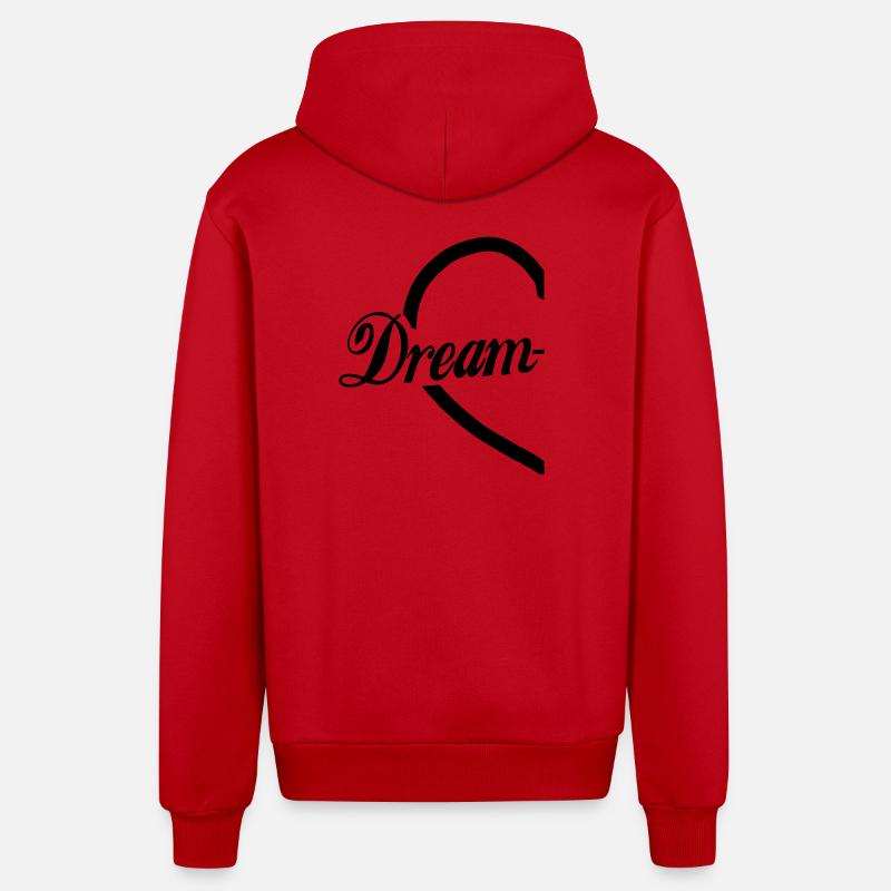 Dream-Team Herz - Organic Relaxed Kapuzenjacke Made in EU - Rot