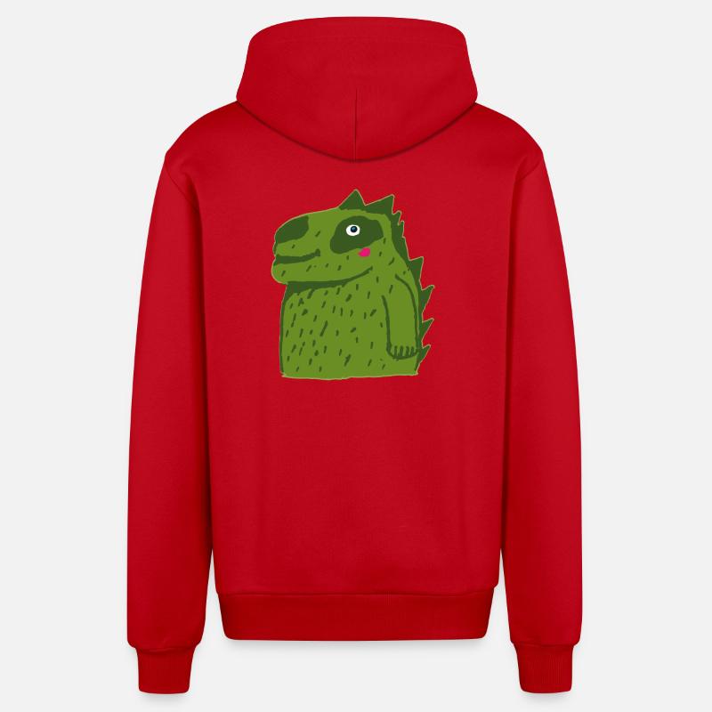 petit crocodile mignon - Veste à capuche bio décontractée fabriquée en UE - rouge