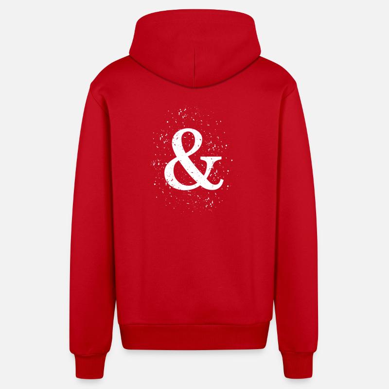 Esperluette effet grunge & signe ET - Veste à capuche bio décontractée fabriquée en UE - rouge