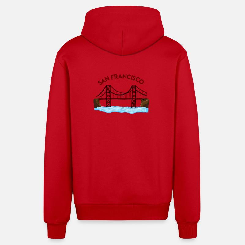 Аttractions 3000000000 - Veste à capuche bio décontractée fabriquée en UE - rouge
