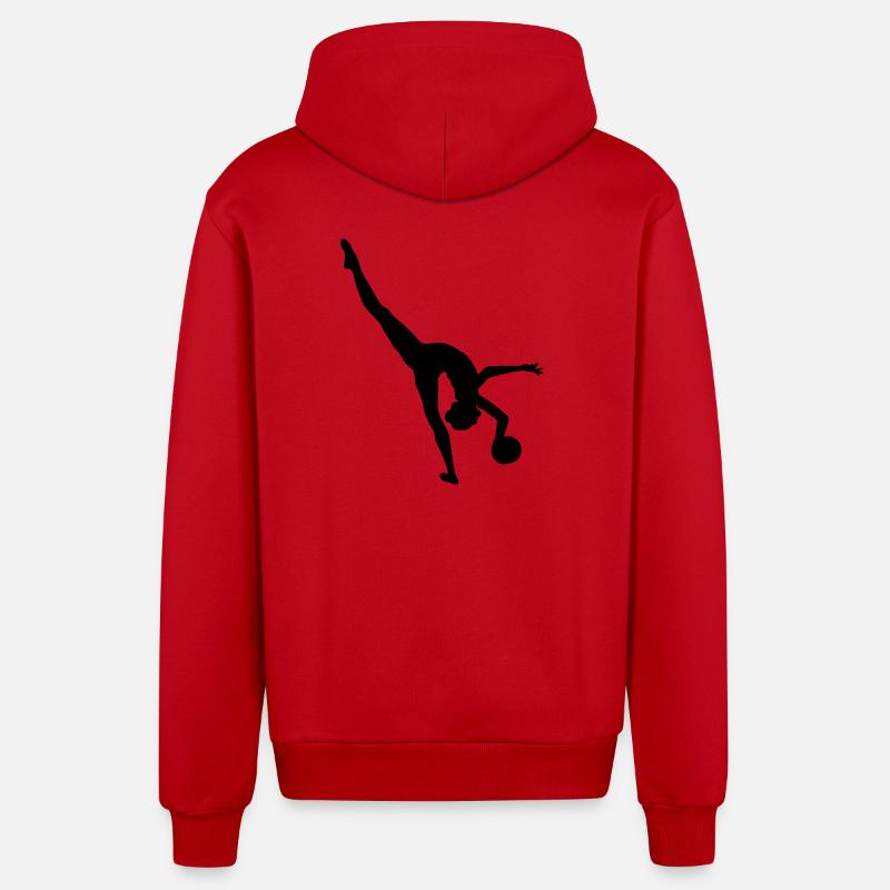 Rhythmics gymnastics - Veste à capuche bio décontractée fabriquée en UE - rouge