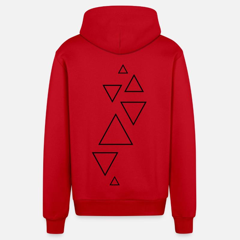 forms hipster triangles - Organic Relaxed Hooded Jacket Made in EU - red