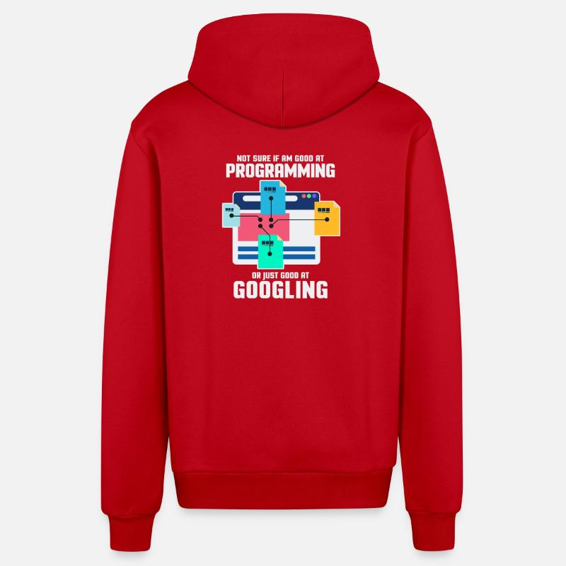 Programmierer Programmieren IT Computer Geschenk - Organic Relaxed Kapuzenjacke Made in EU - Rot