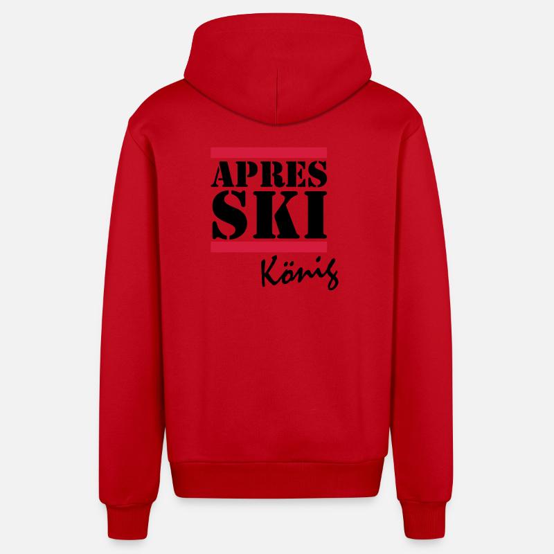 APRES SKI KING - Veste à capuche bio décontractée fabriquée en UE - rouge