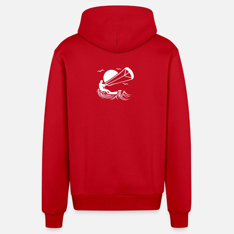 Idée cadeau kitesurfeur - Veste à capuche bio décontractée fabriquée en UE - rouge