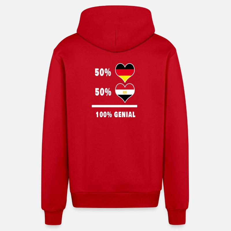 Allemagne et Egypte Awesome / Gift - Veste à capuche bio décontractée fabriquée en UE - rouge