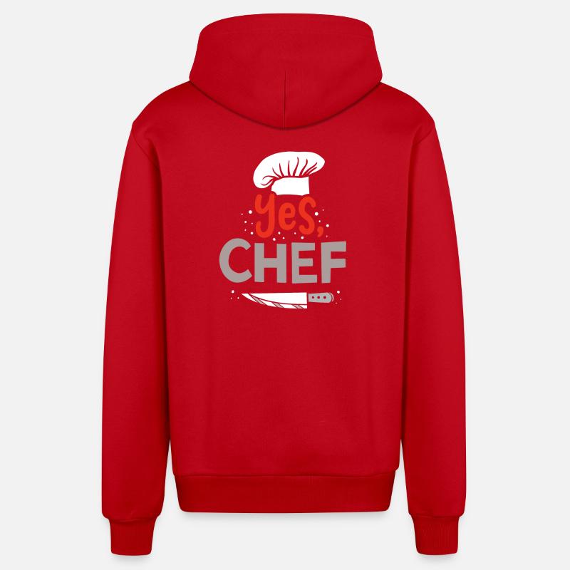 Chef Chef Chef Chef - Organic Relaxed Hooded Jacket Made in EU - red