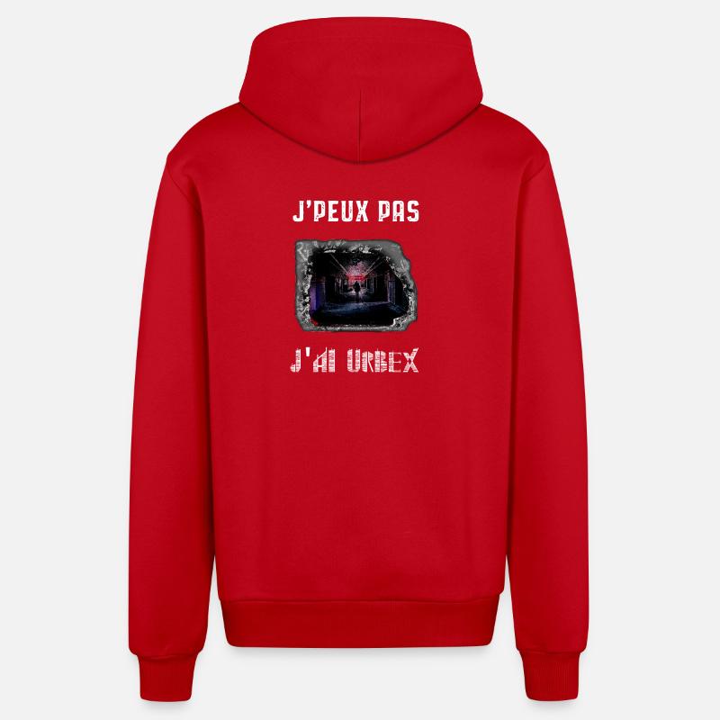 J’ai Urbex: J’peux pas - Veste à capuche bio décontractée fabriquée en UE - rouge