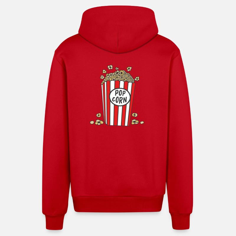 Pop-corn - Veste à capuche bio décontractée fabriquée en UE - rouge