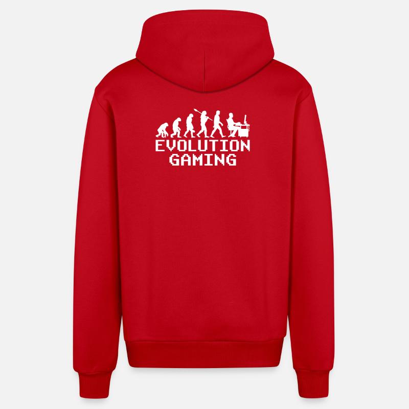 Pc Gaming Evolution - Organic Relaxed Kapuzenjacke Made in EU - Rot