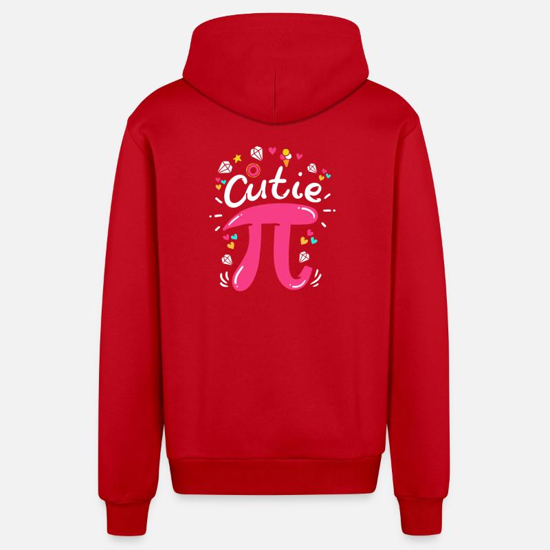Pi day Pi math - Organic Relaxed Hooded Jacket Made in EU - red