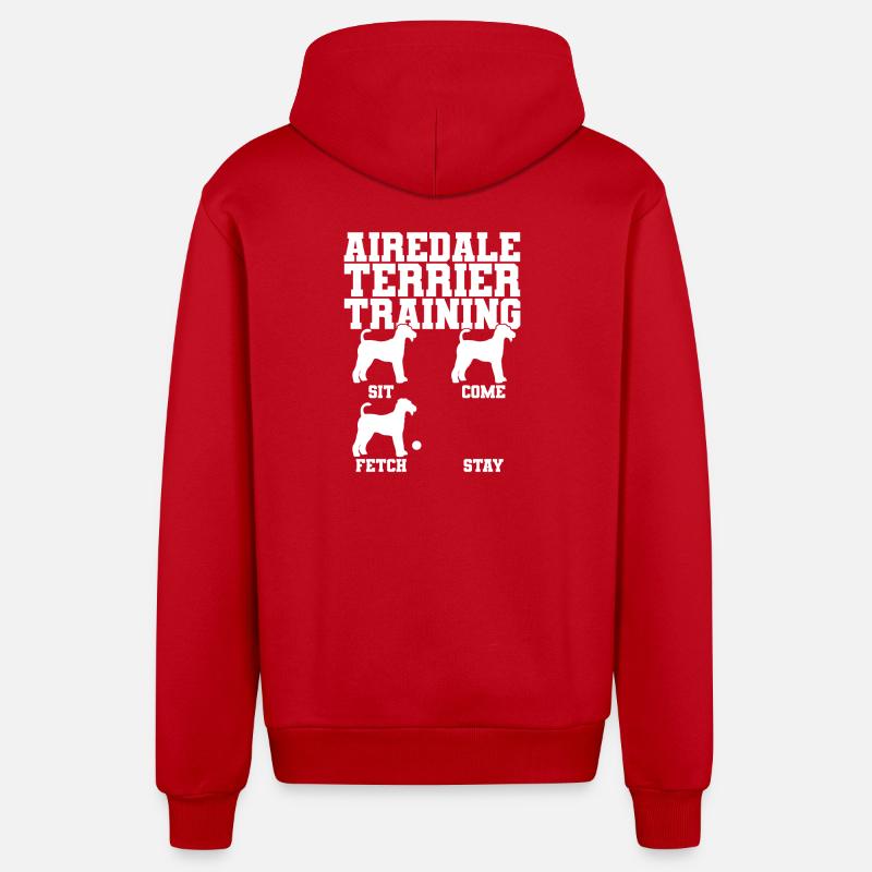Airedale Terrier Dresseur de chiens - Veste à capuche bio décontractée fabriquée en UE - rouge