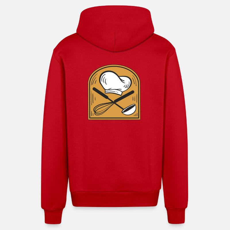 Cuire - Veste à capuche bio décontractée fabriquée en UE - rouge