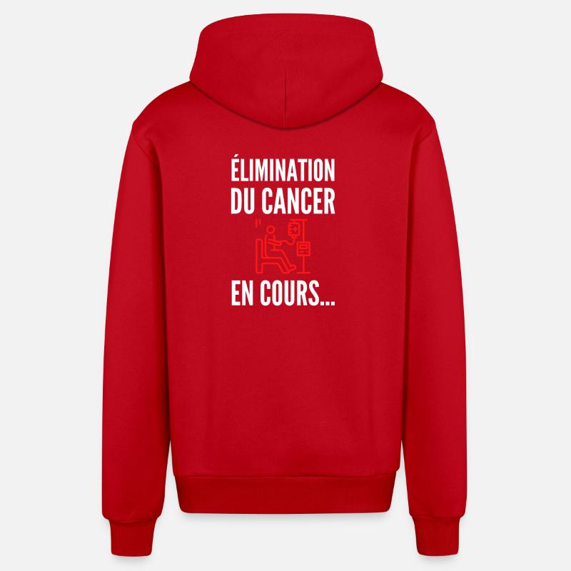 Élimination en cours – Avancer, simplement - Veste à capuche bio décontractée fabriquée en UE - rouge