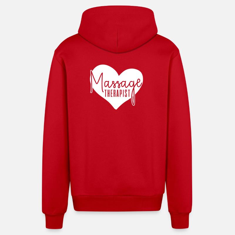 Massagethérapeute massage - Veste à capuche bio décontractée fabriquée en UE - rouge