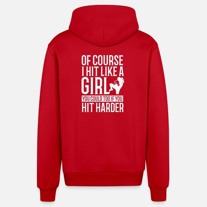 Kickboxing Boxer Kickboxer Muay Thai - Veste à capuche bio décontractée fabriquée en UE - rouge